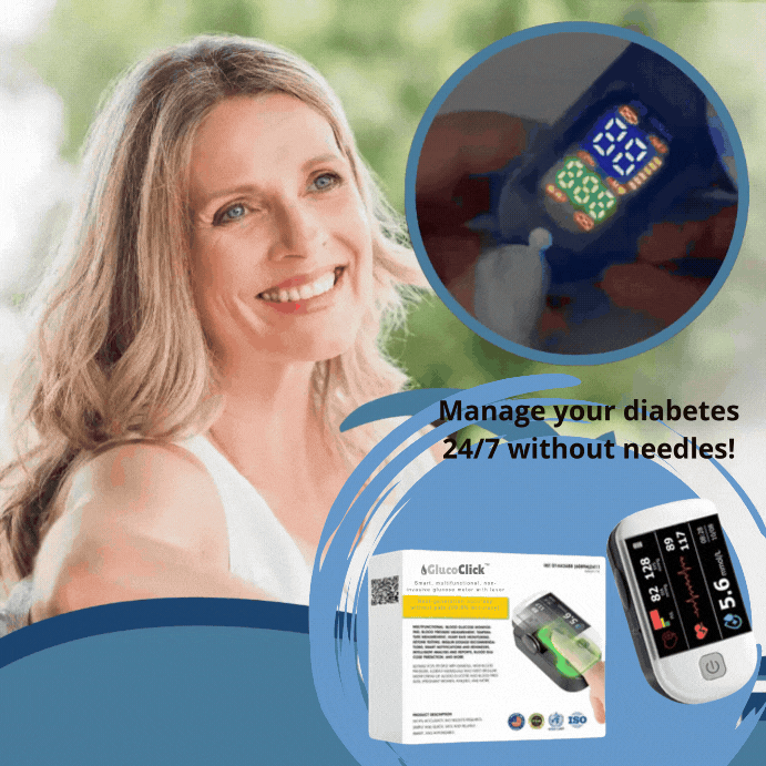 GlucoClick™ Pulse Oximeter | Beheer je diabetes 24/7 zonder naalden!